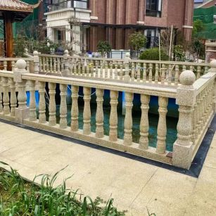 新乡黄金麻花岗岩石材栏杆，扶手，将军柱，花瓶柱