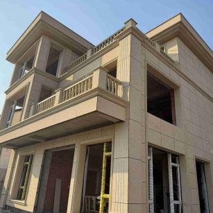 新乡 黄金麻花岗岩石材荔枝面外墙干挂效果展示