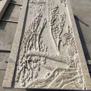 新乡 黄金麻雕刻板浮雕迎客松