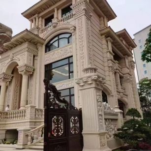 新乡 黄金麻花岗岩别墅外墙干挂效果展示