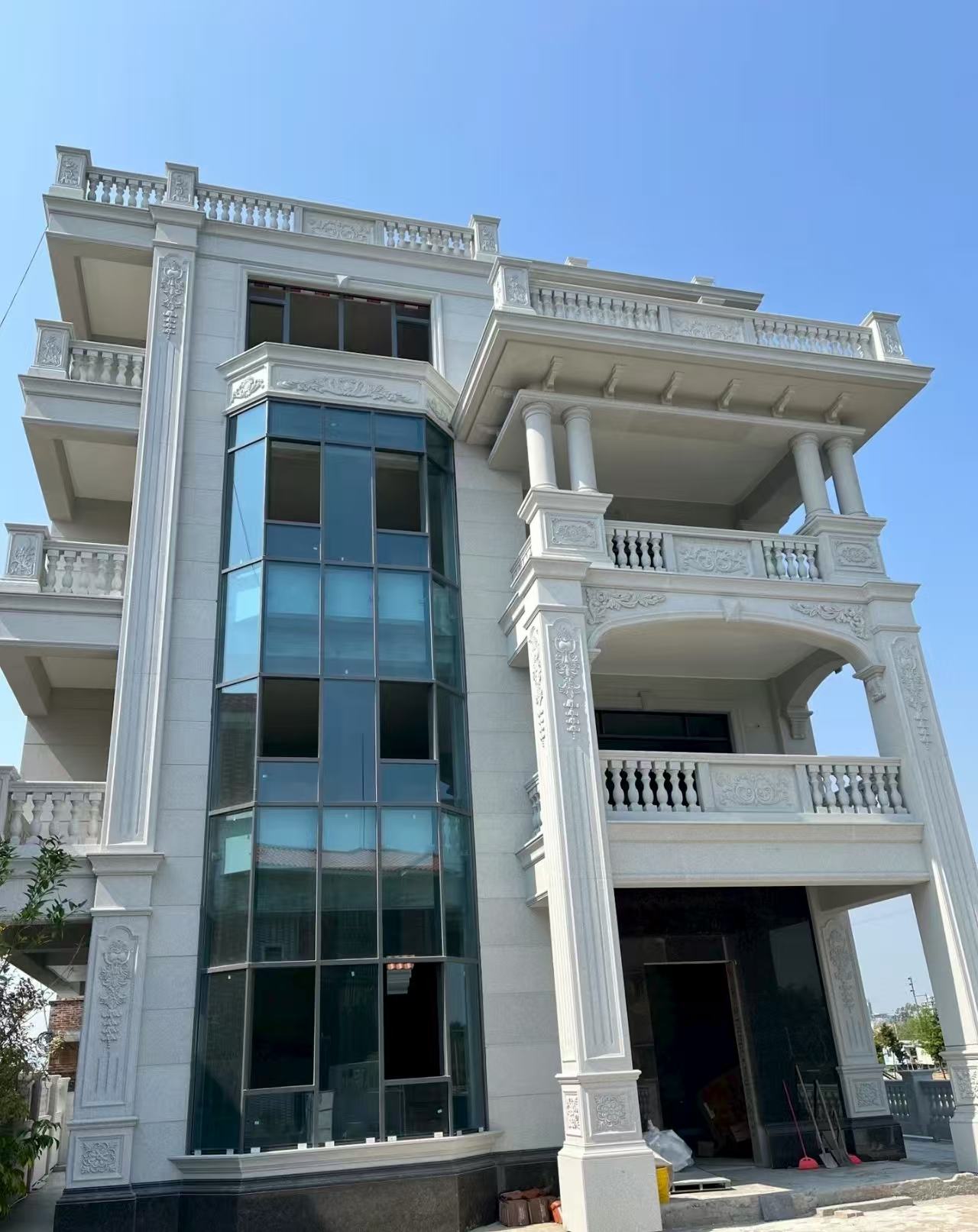 新乡 白麻花岗岩别墅外墙干挂效果展示