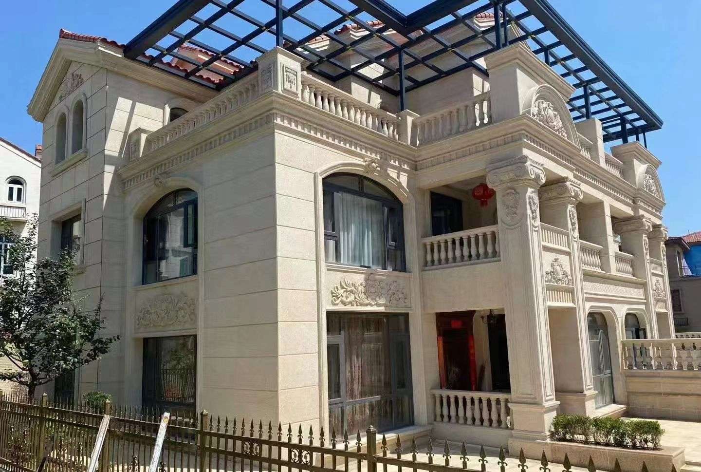 新乡 黄金麻花岗岩荔枝面别墅外墙干挂