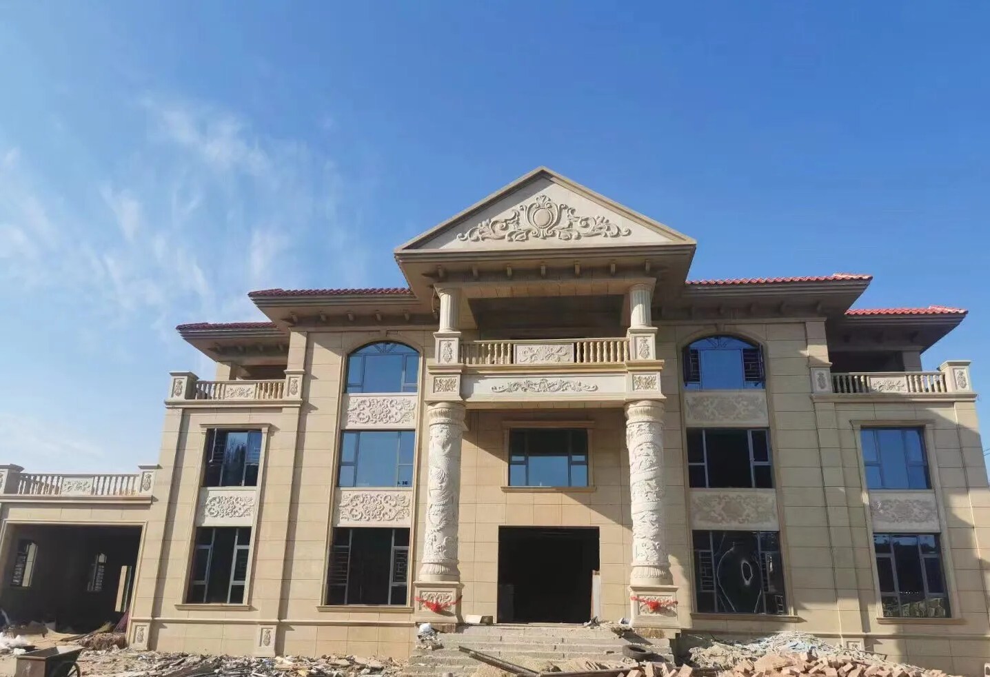 新乡 黄金麻花岗岩别墅外墙干挂