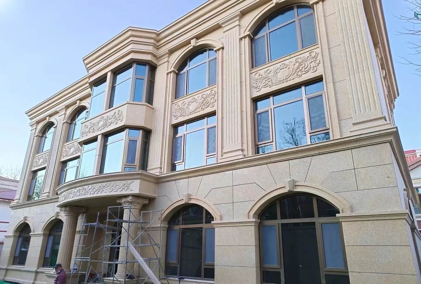 新乡 黄金麻花岗岩别墅外墙干挂